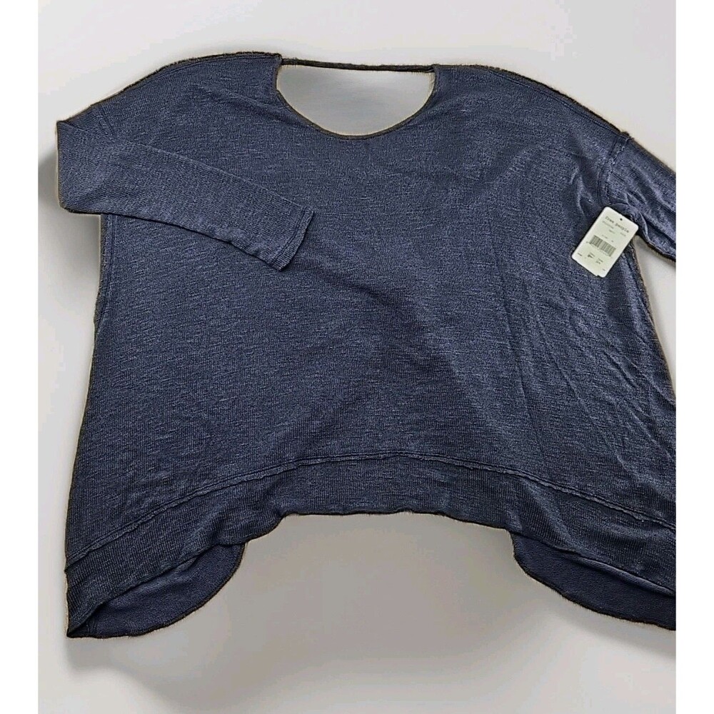 NEW - Free People FP Cashing You Top Navy Blue Women's Medium Tie Knot Open Back